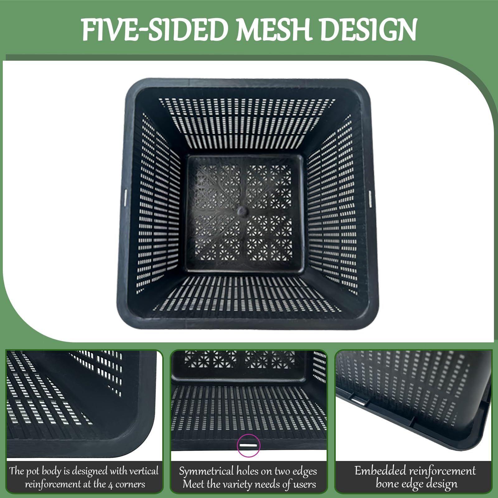 Gyfofix flat-bottom basket view ensuring stable placement on pond floor