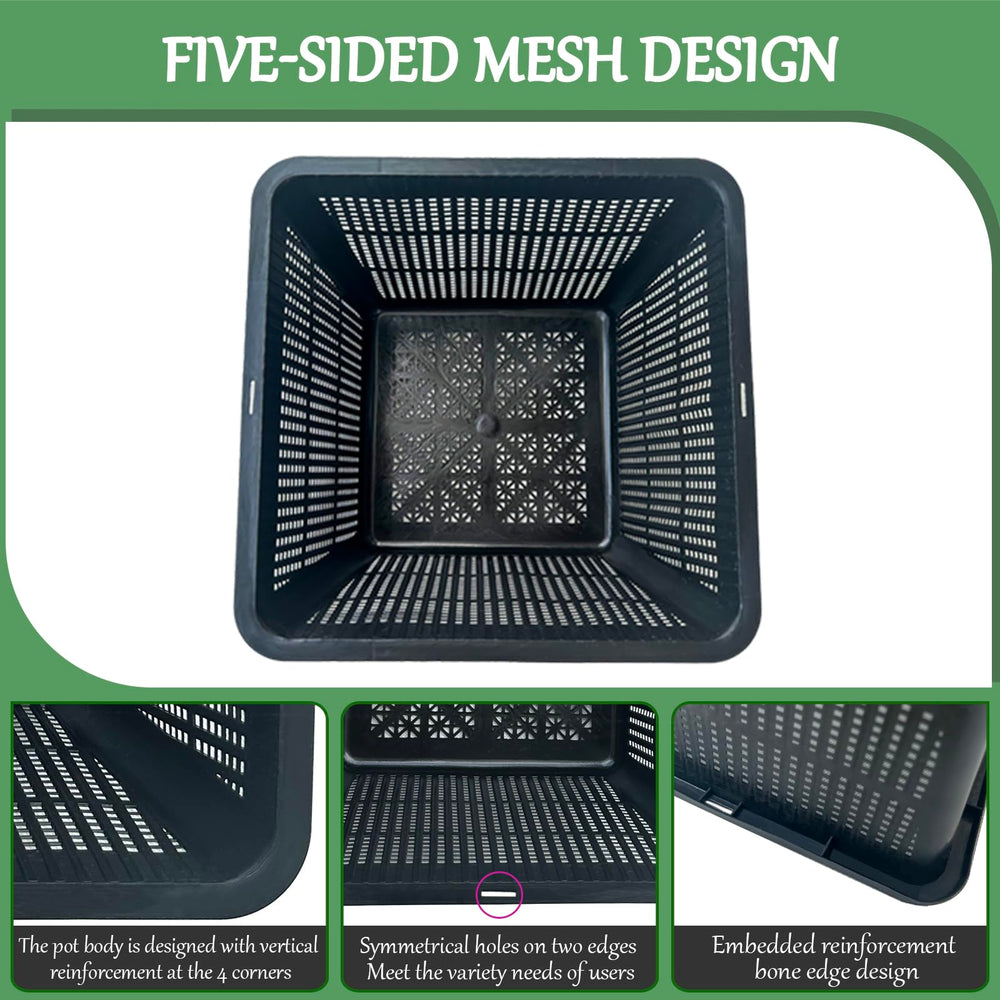 Gyfofix flat-bottom basket view ensuring stable placement on pond floor