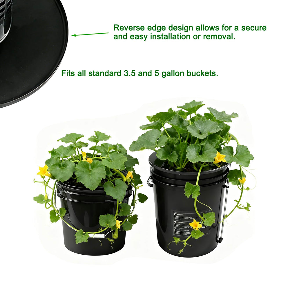Gyfofix net pot installed in a 5 gallon bucket demonstrating secure fit and ease of setup