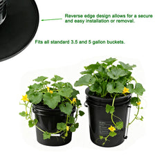 Gyfofix net pot installed in a 5 gallon bucket demonstrating secure fit and ease of setup