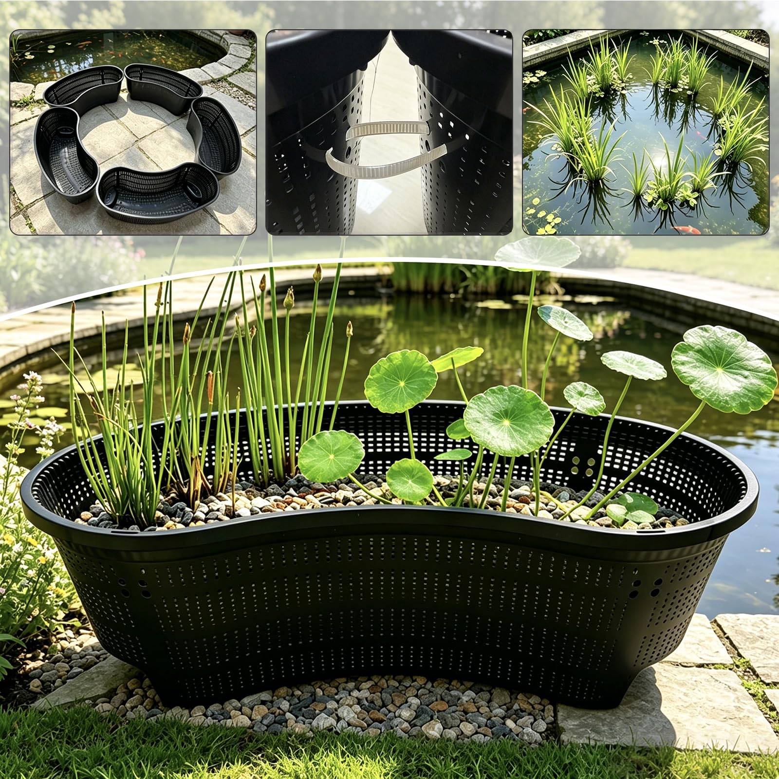 Gyfofix basket beside ruler showing 18 inch size for planning and scale benefit