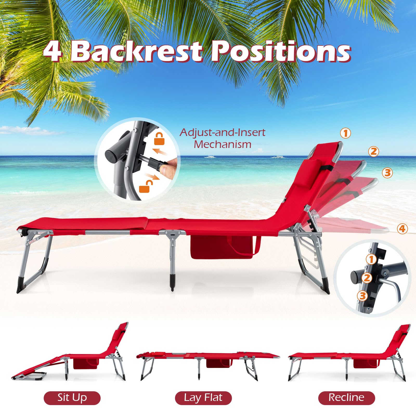 GYMAX close-up of face and arm holes for relaxed tanning