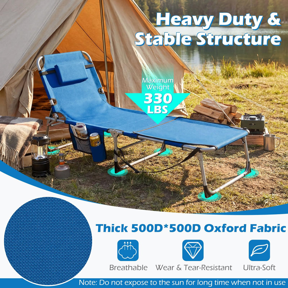 GYMAX metal frame and anti-slip foot pads for sturdy outdoor stability