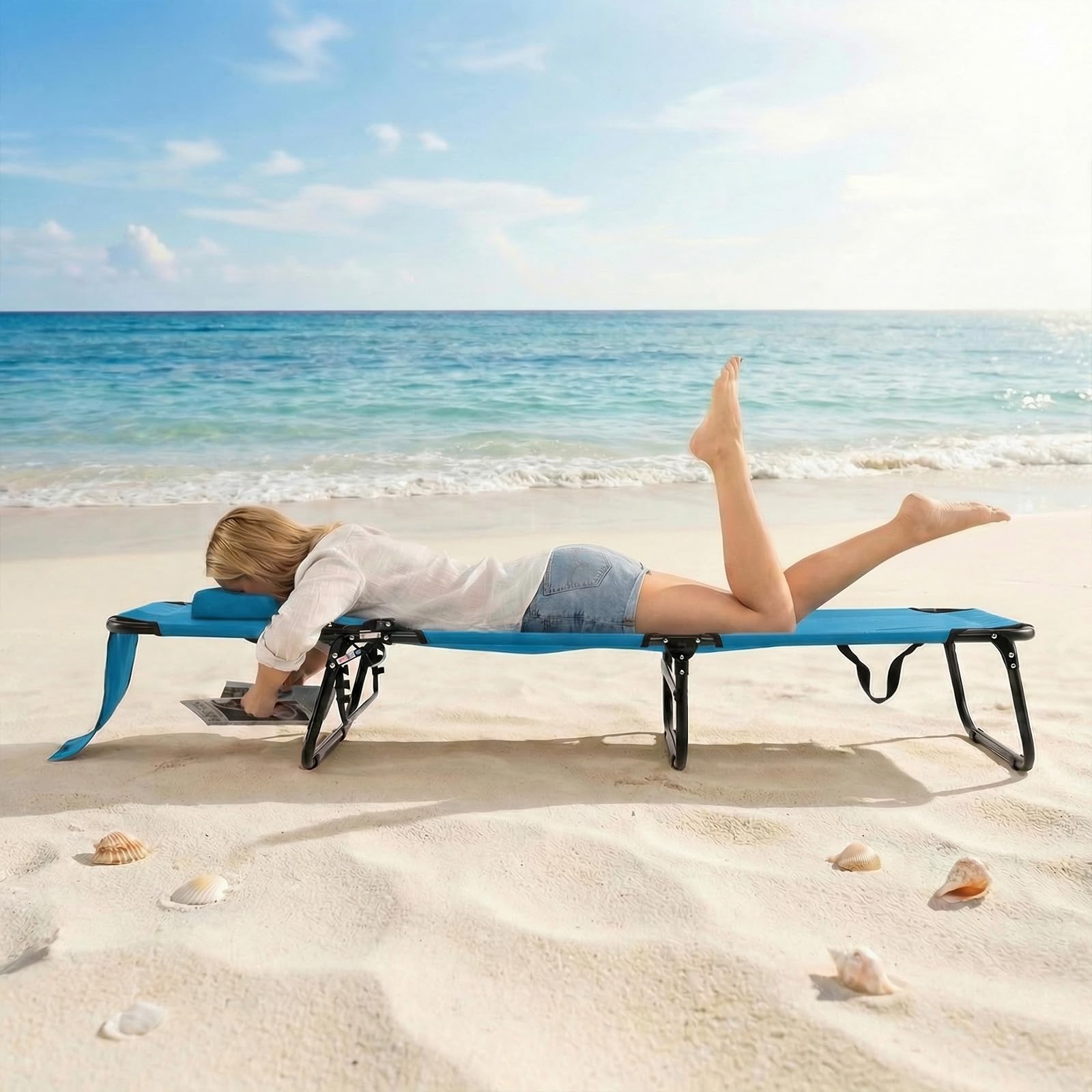 GYMAX patio setup with lounger showing stylish outdoor relaxation benefit