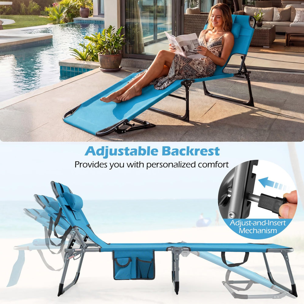 GYMAX removable pillow detail demonstrating convertible back-up lounging comfort