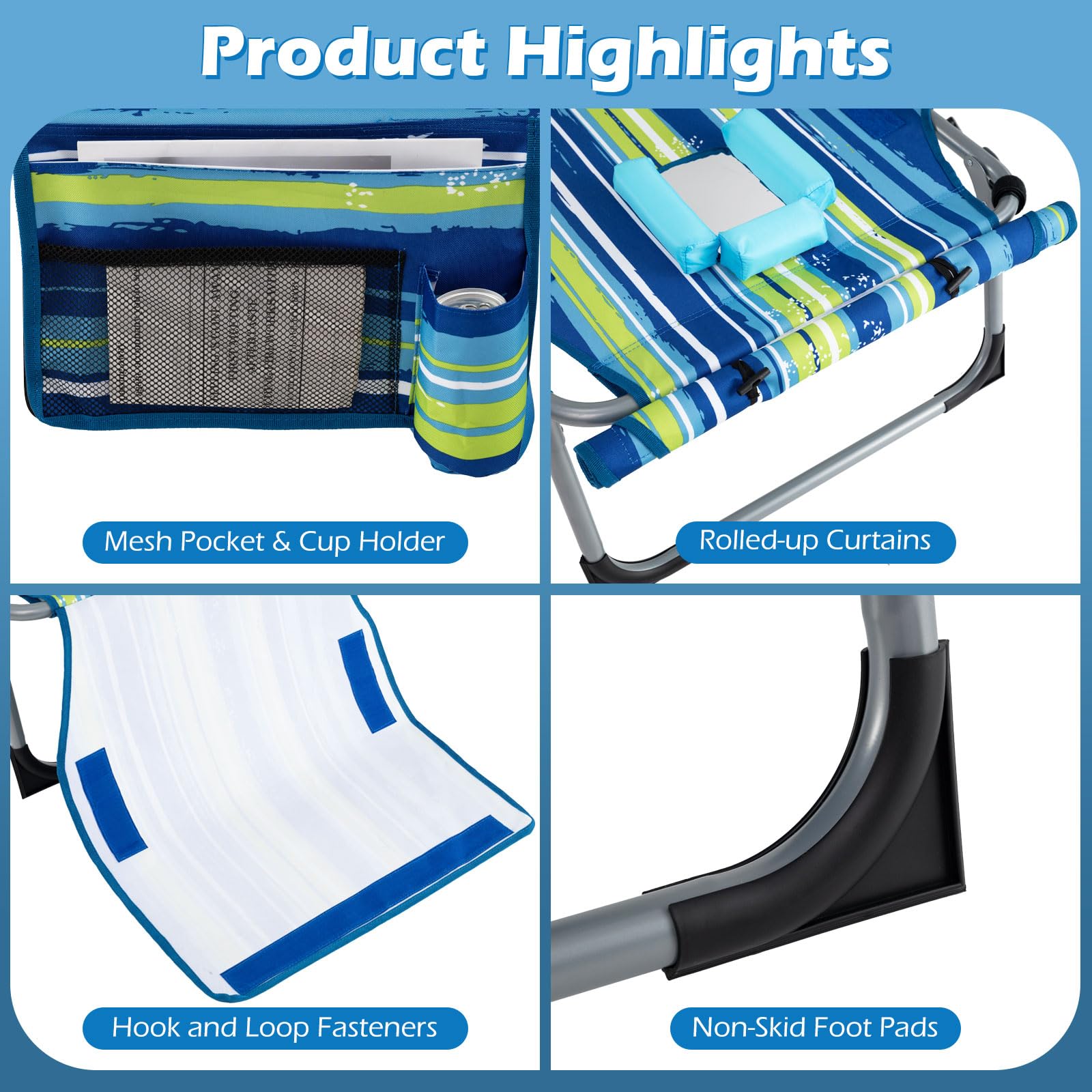 GYMAX frame and anti-slip footpad highlighting sturdy outdoor support