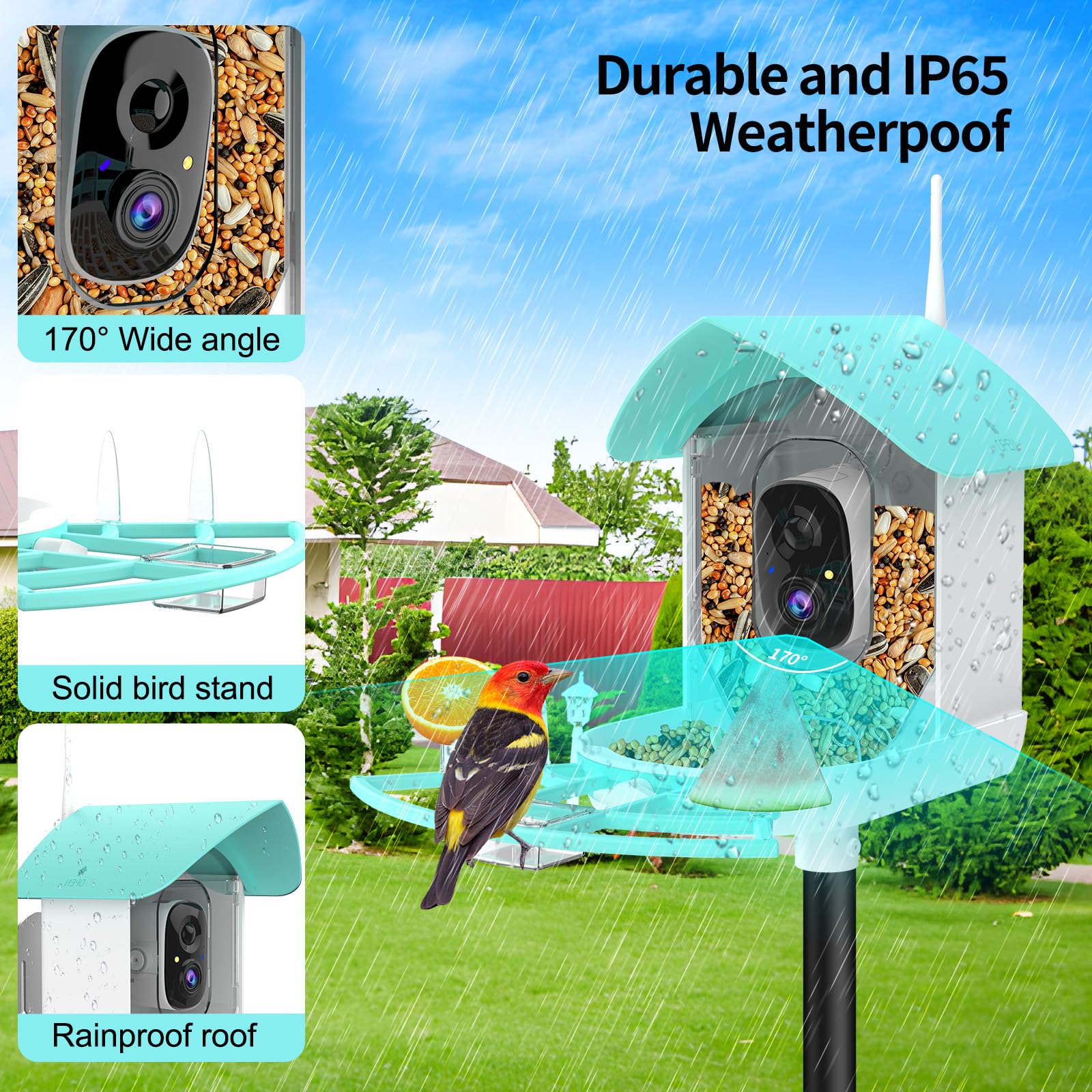 Gyozol mounted on a tree in a yard illustrating easy multiple mounting options