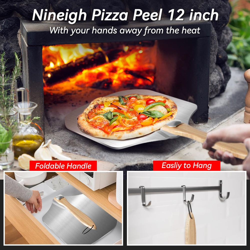 Gyreuni stainless steel pizza cutter close-up delivering precise slices