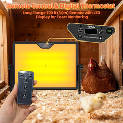 Gyrivav remote and LED display showing temperature control convenience benefit