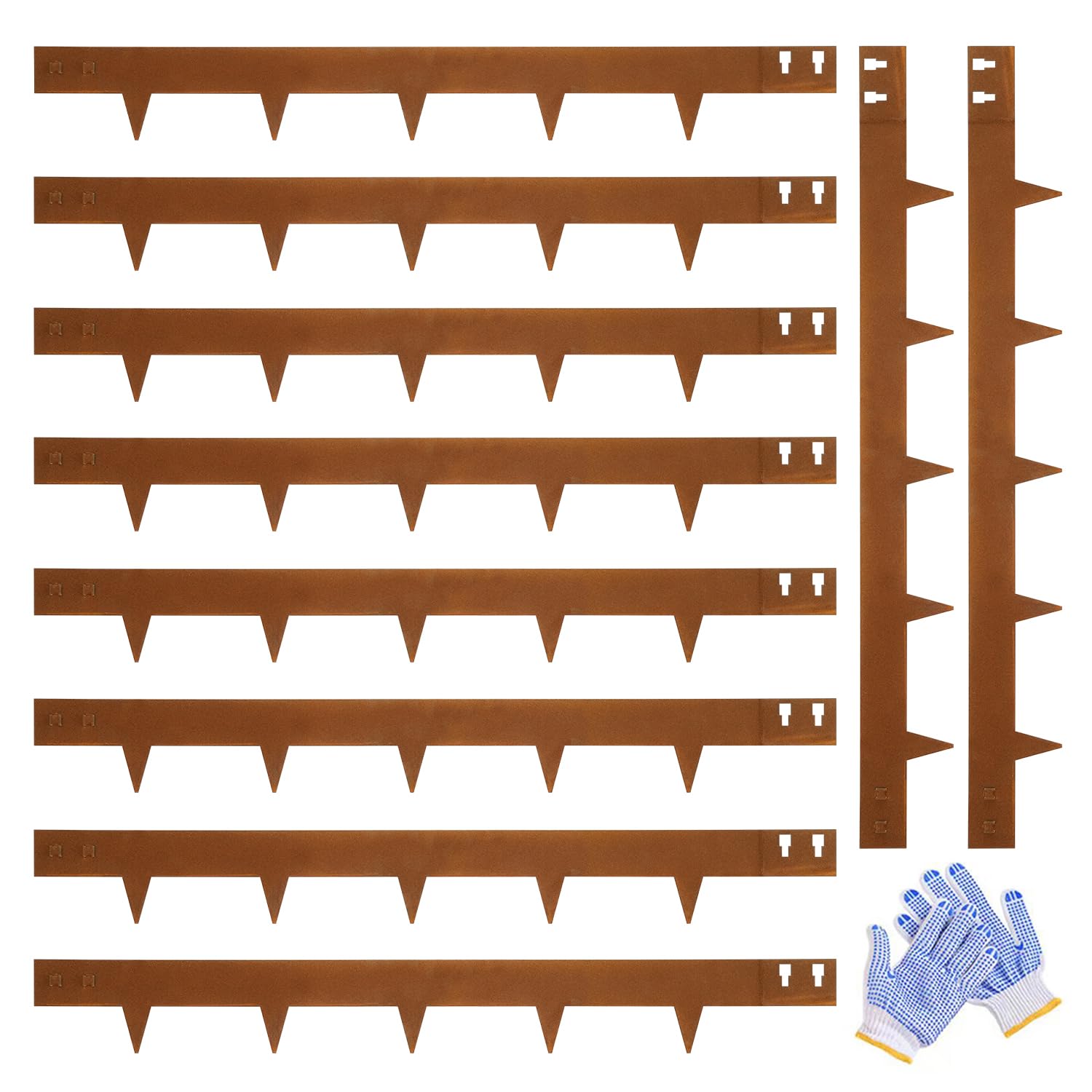 GZGNEEVL front view of 10-pack corten edging showing length and finish, durable border benefit