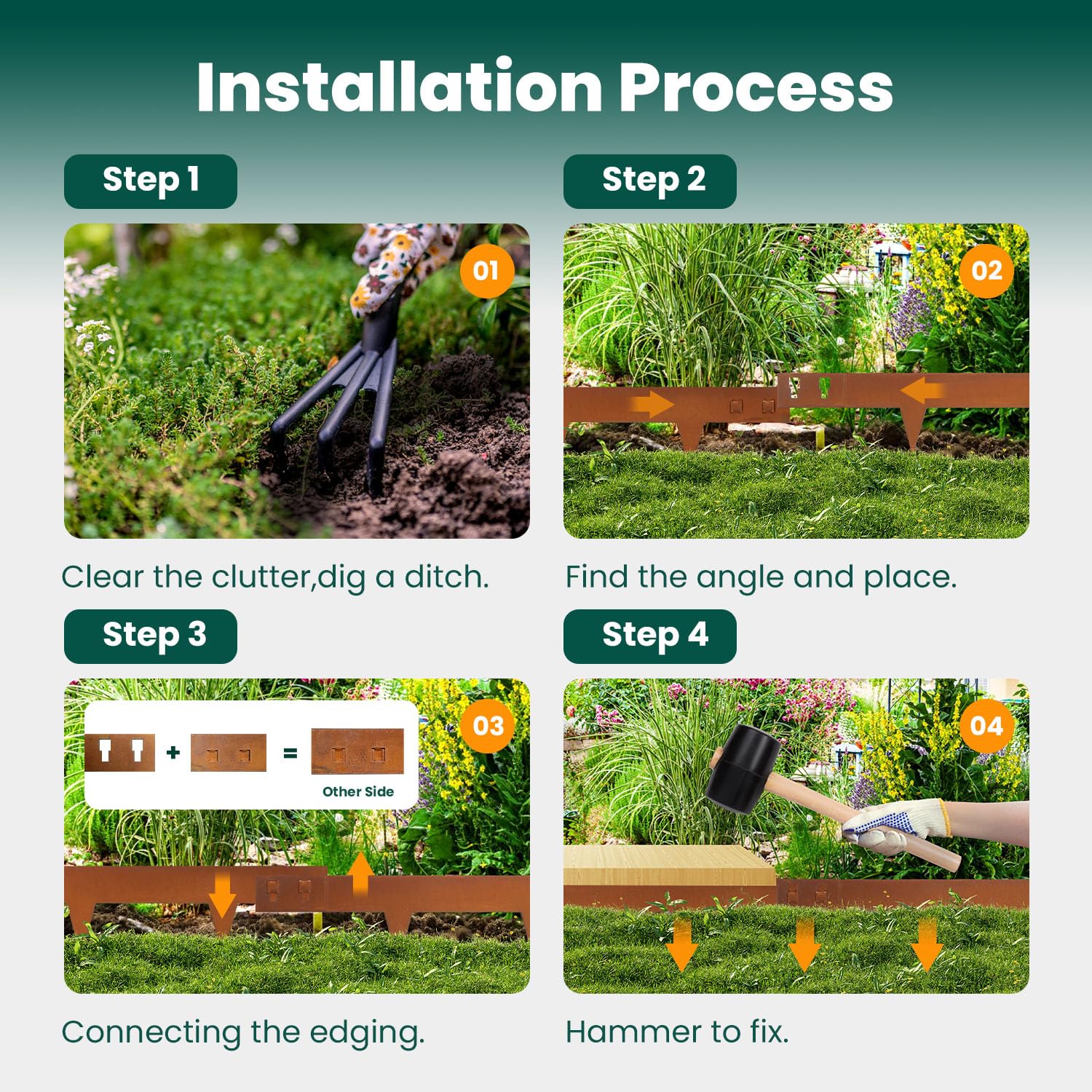 GZGNEEVL ruler beside strip showing 40-inch length and easy planning benefit