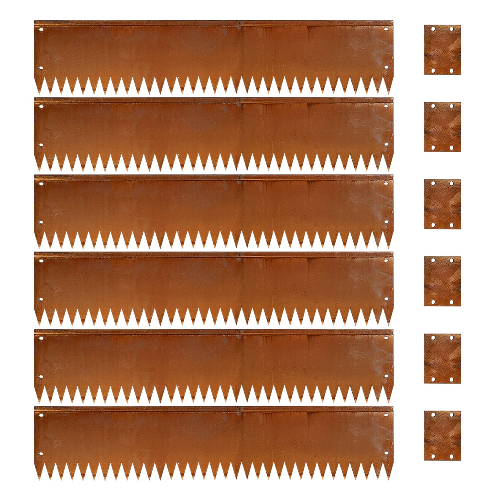 GZLVSOW front view of rusted Cor‑Ten edging showing crisp modern border benefit