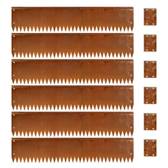 GZLVSOW front view of rusted Cor‑Ten edging showing crisp modern border benefit