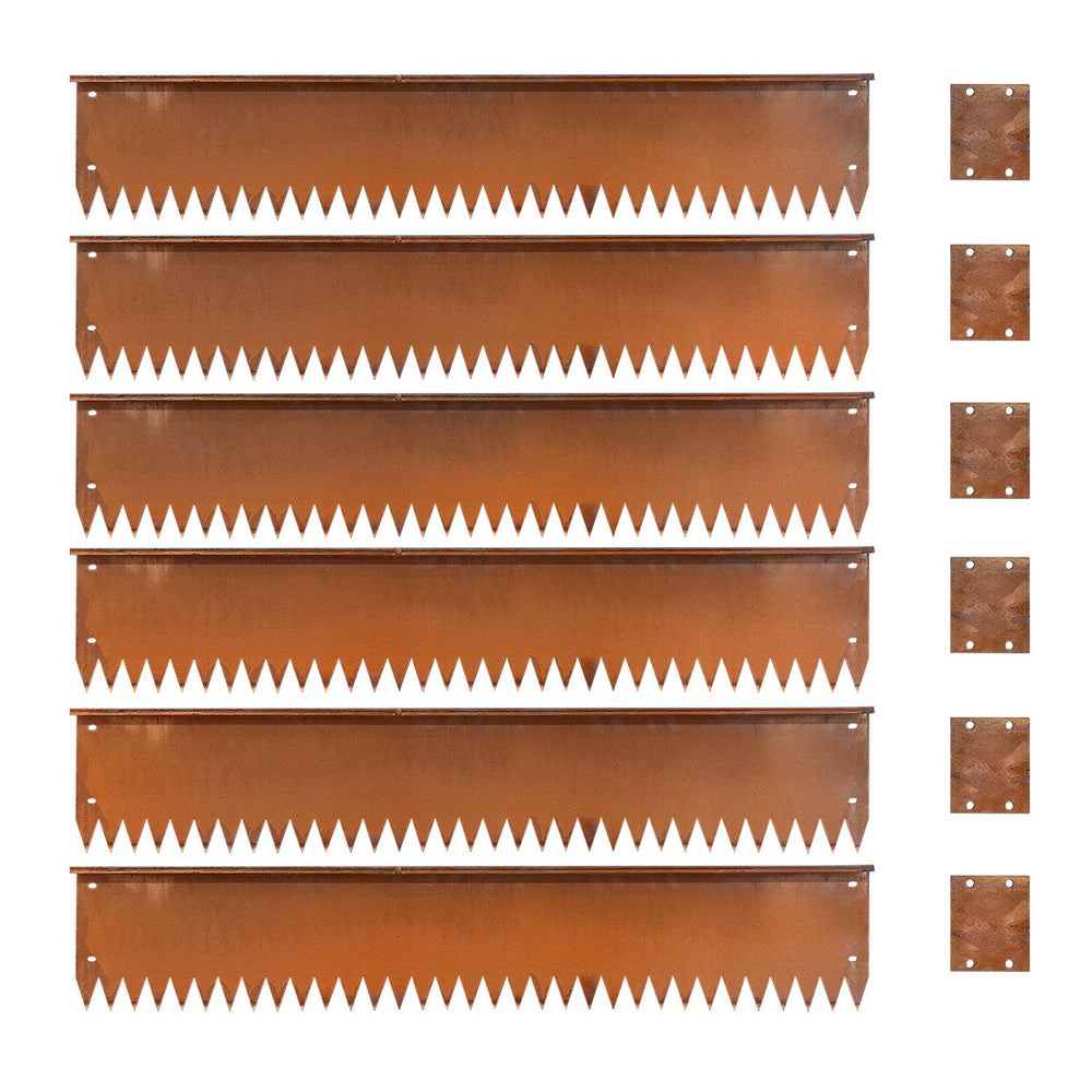 GZLVSOW front view of corten steel edging showing clean modern border benefit