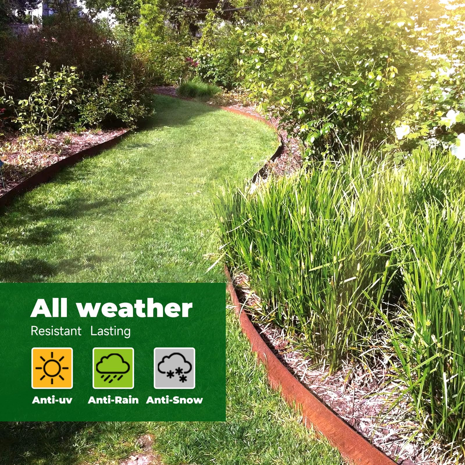 GZLVSOW curved garden bed installation showing flexible shaping and durable edge