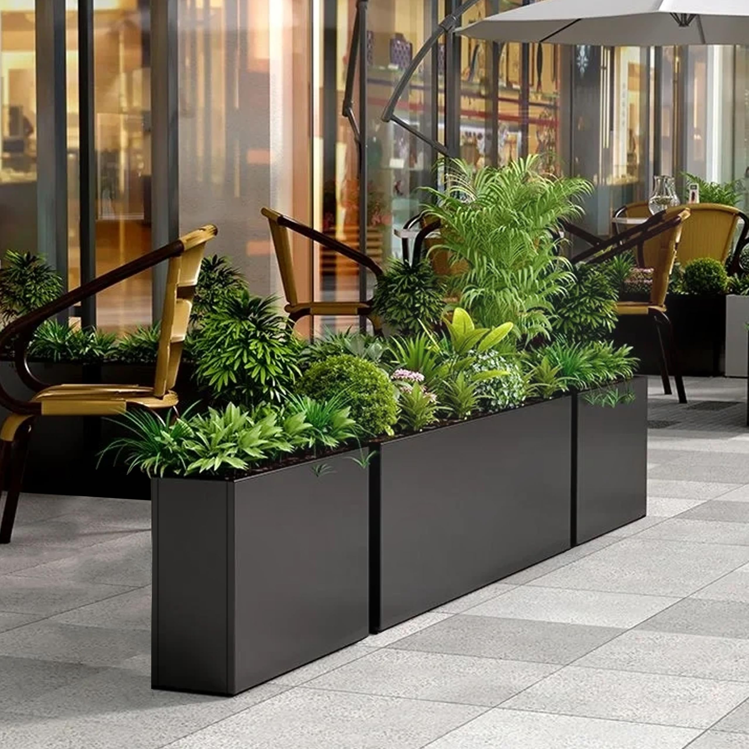 GZLVSOW planter filled with flowers illustrating visual impact and bloom support