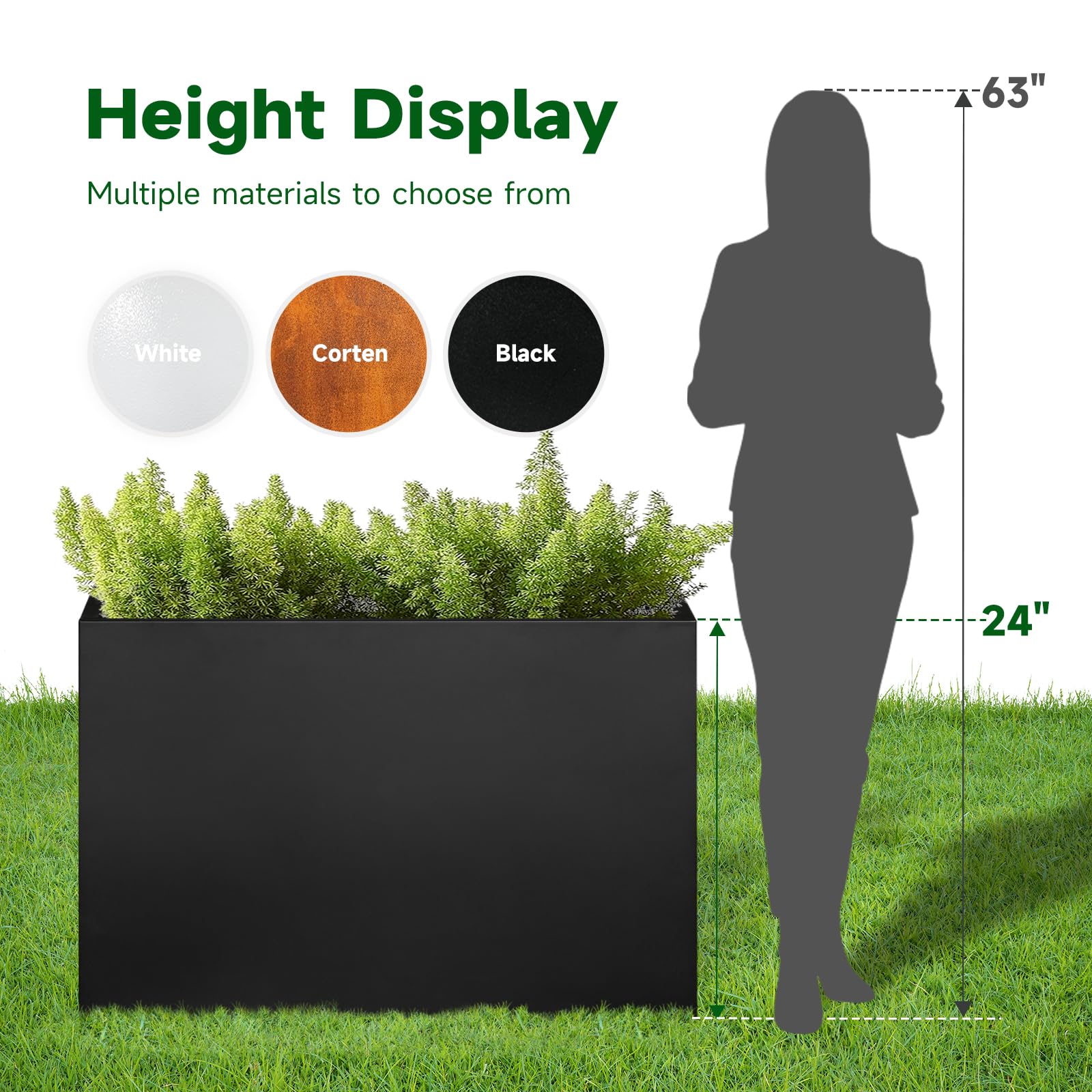 GZLVSOW planter beside chair demonstrating scale and space-saving height