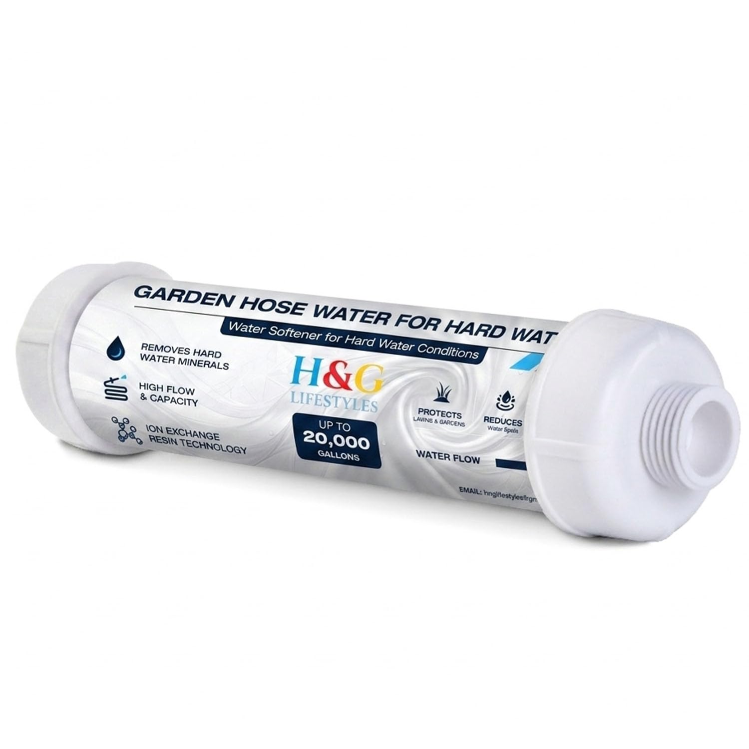 H&G lifestyles close-up of 3/4" GHT threaded connection for quick tool-free hose attachment