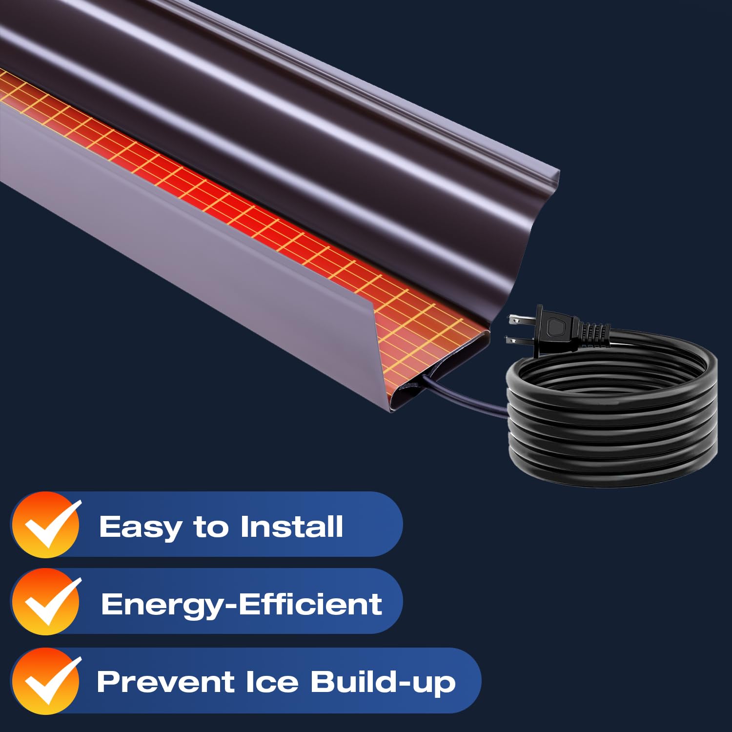H&G Lifestyles installed in roof valley showing even snow melt and reduced ice dam risk
