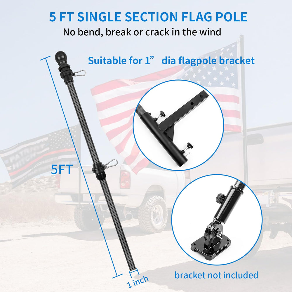 H HIBLE pole mounted in truck bed showing secure fit and corrosion resistance