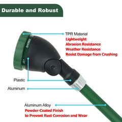 H2O WORKS close-up of pivoting head showing adjustable angle for precise watering benefit