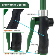 H2O WORKS ergonomic TPR-coated pistol handle close-up showing non-slip comfort benefit