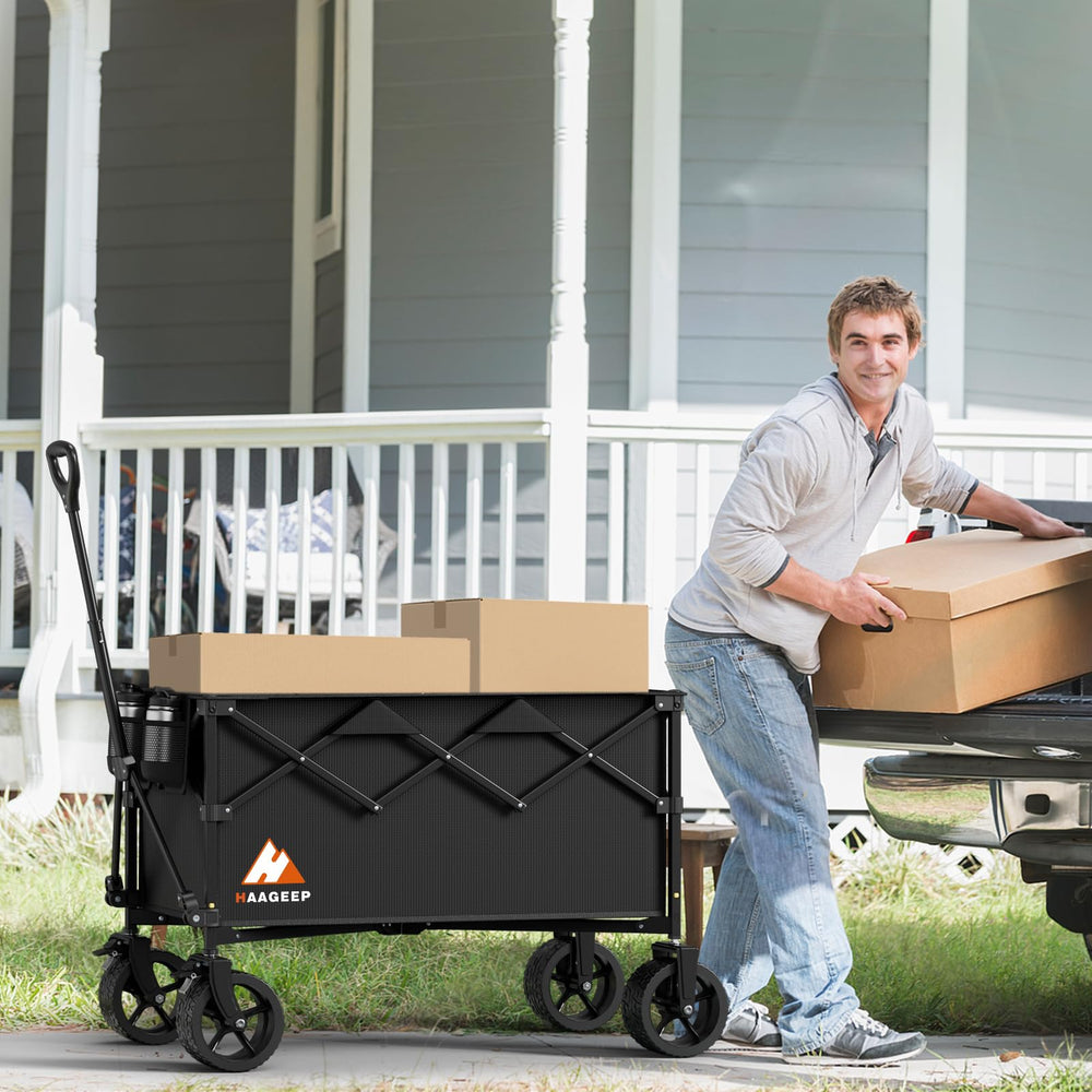 HAAGEEP loaded with groceries illustrating large 200L capacity convenience