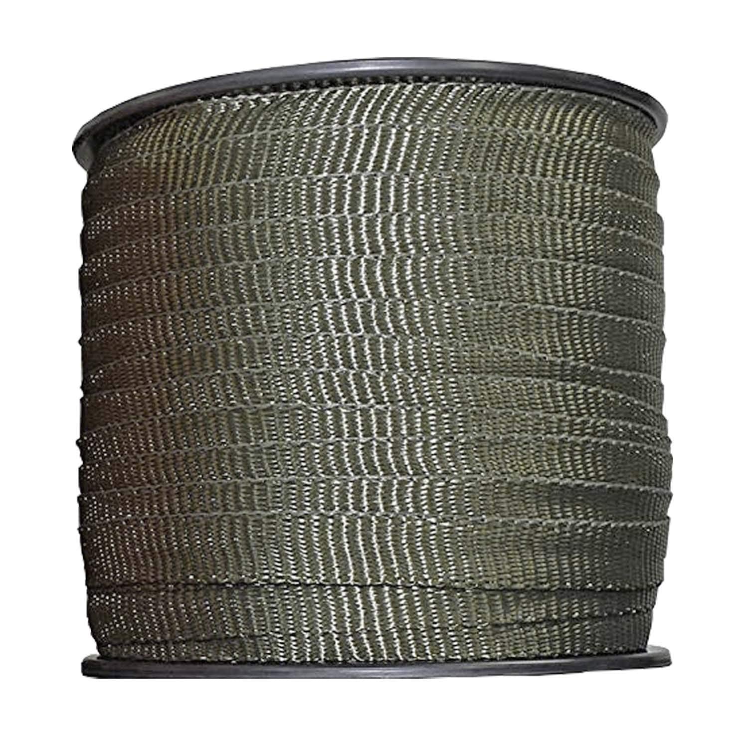 Habitech roll front view showing olive green webbing and long length benefit