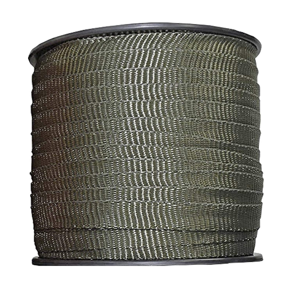 Habitech roll front view showing olive green webbing and long length benefit