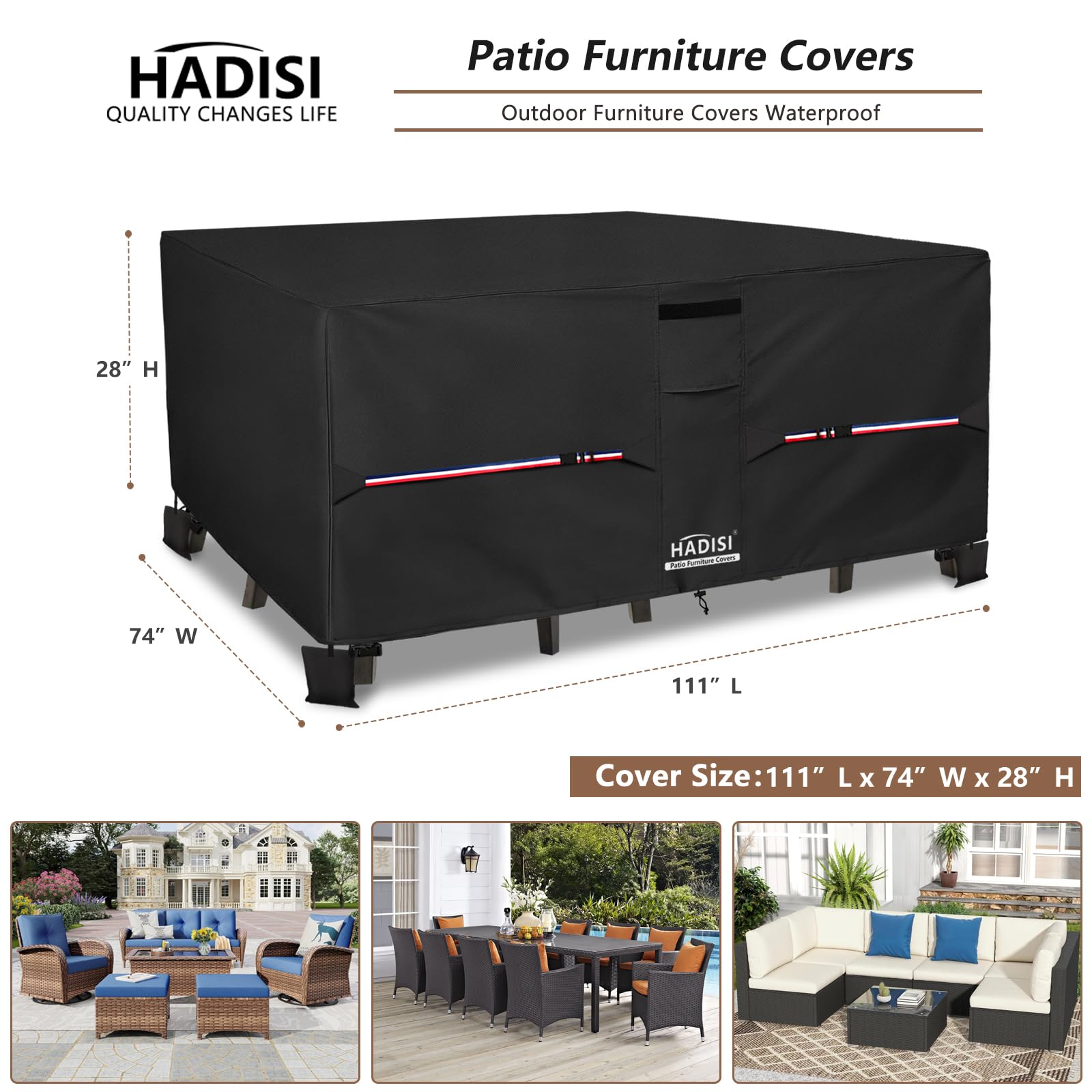 Hadisi close-up of 600D fabric texture showing durable waterproof finish