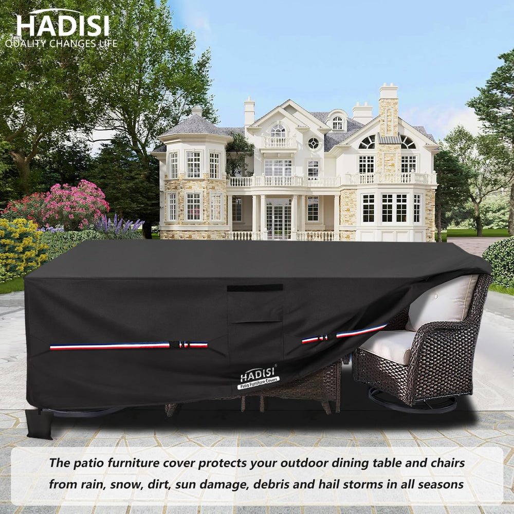 Hadisi covered dining set in backyard lifestyle protects investment outdoors