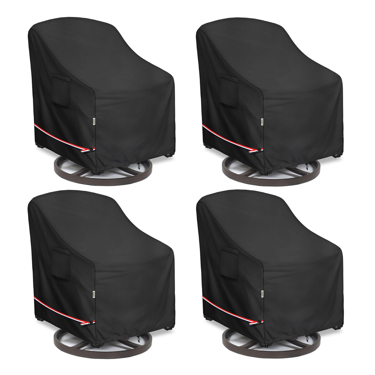 Hadisi front view of covered chair showing full protection and neat look