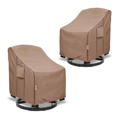 Hadisi front view of covered swivel chair showing full protection