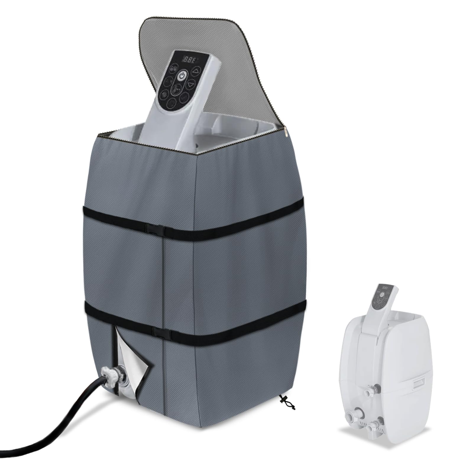 Hadisi front view of square pump cover protecting pump outdoors