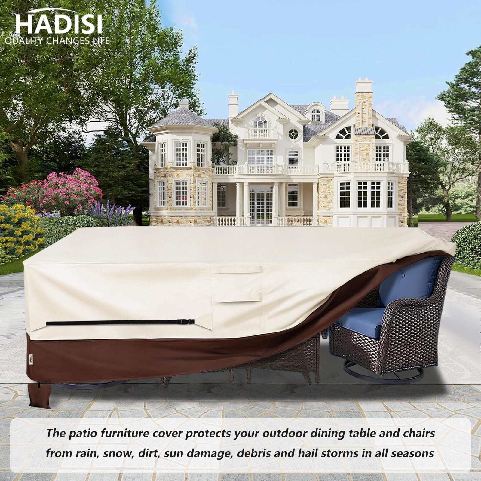Hadisi sandbag anchor at hem weighting cover to prevent blow-away in wind