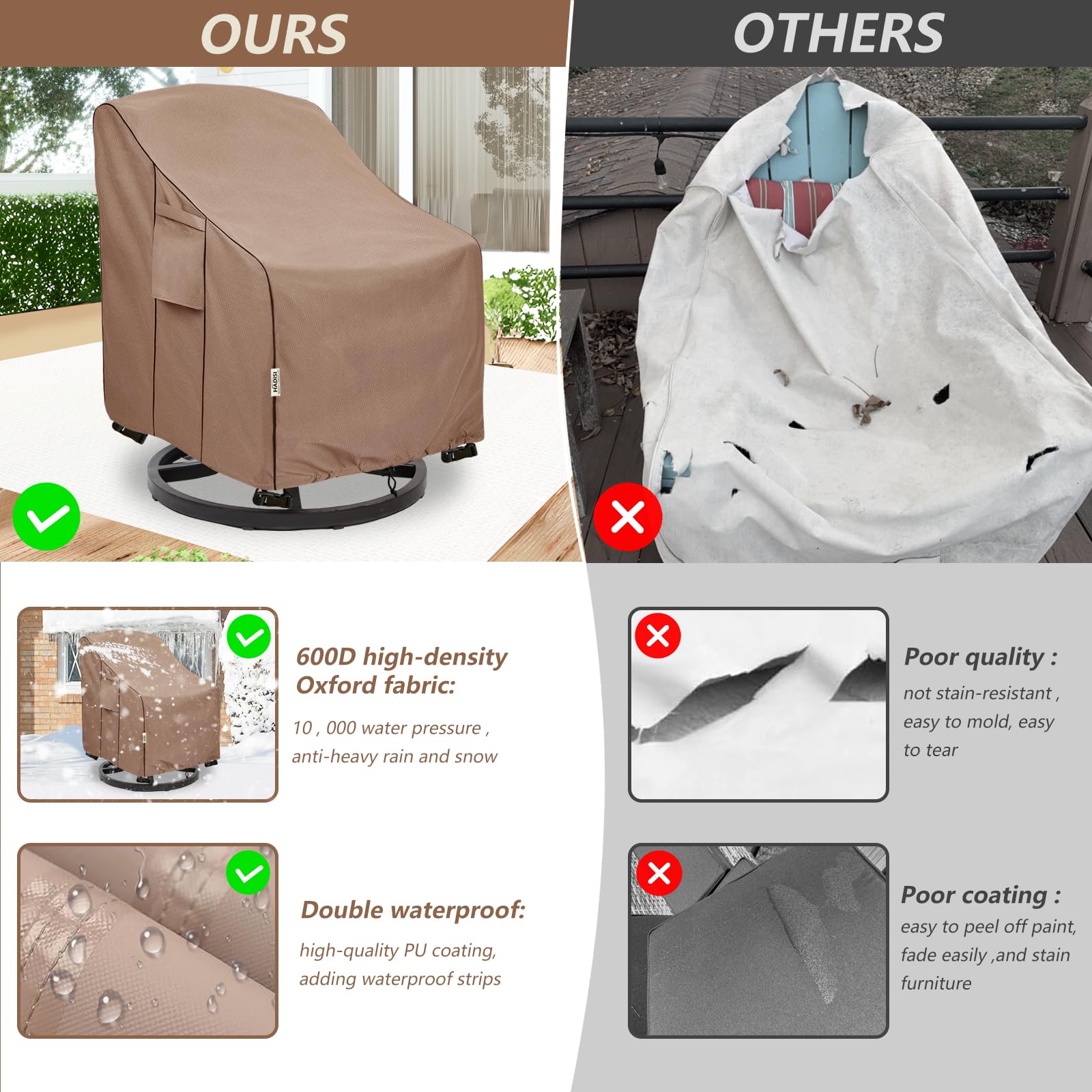 Hadisi two-pack covers folded for compact storage and convenience