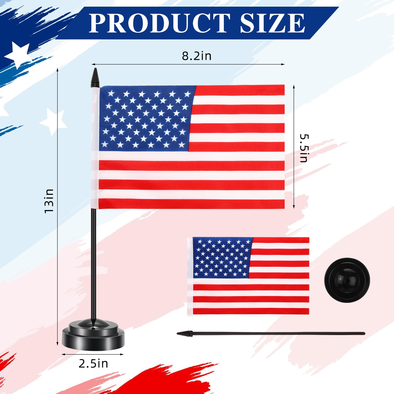 Hahafelt desk display in office setting adding a tidy patriotic accent to workspace