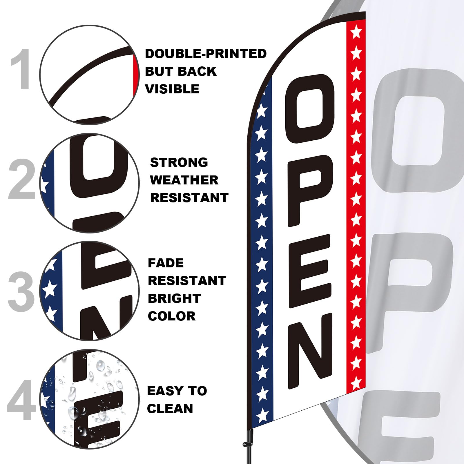 Hahafelt assembled flag side profile highlighting full 7 ft height for roadside visibility