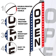 Hahafelt assembled flag side profile highlighting full 7 ft height for roadside visibility