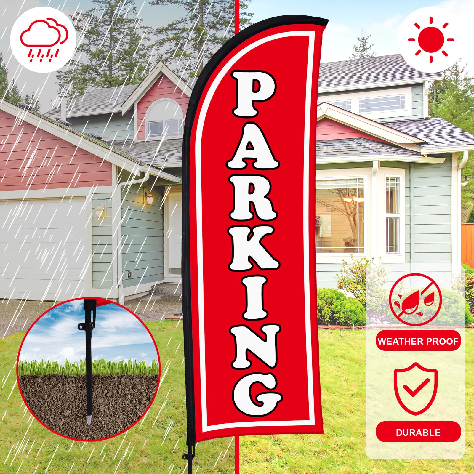 Hahafelt carrying bag with flag and poles for easy transport