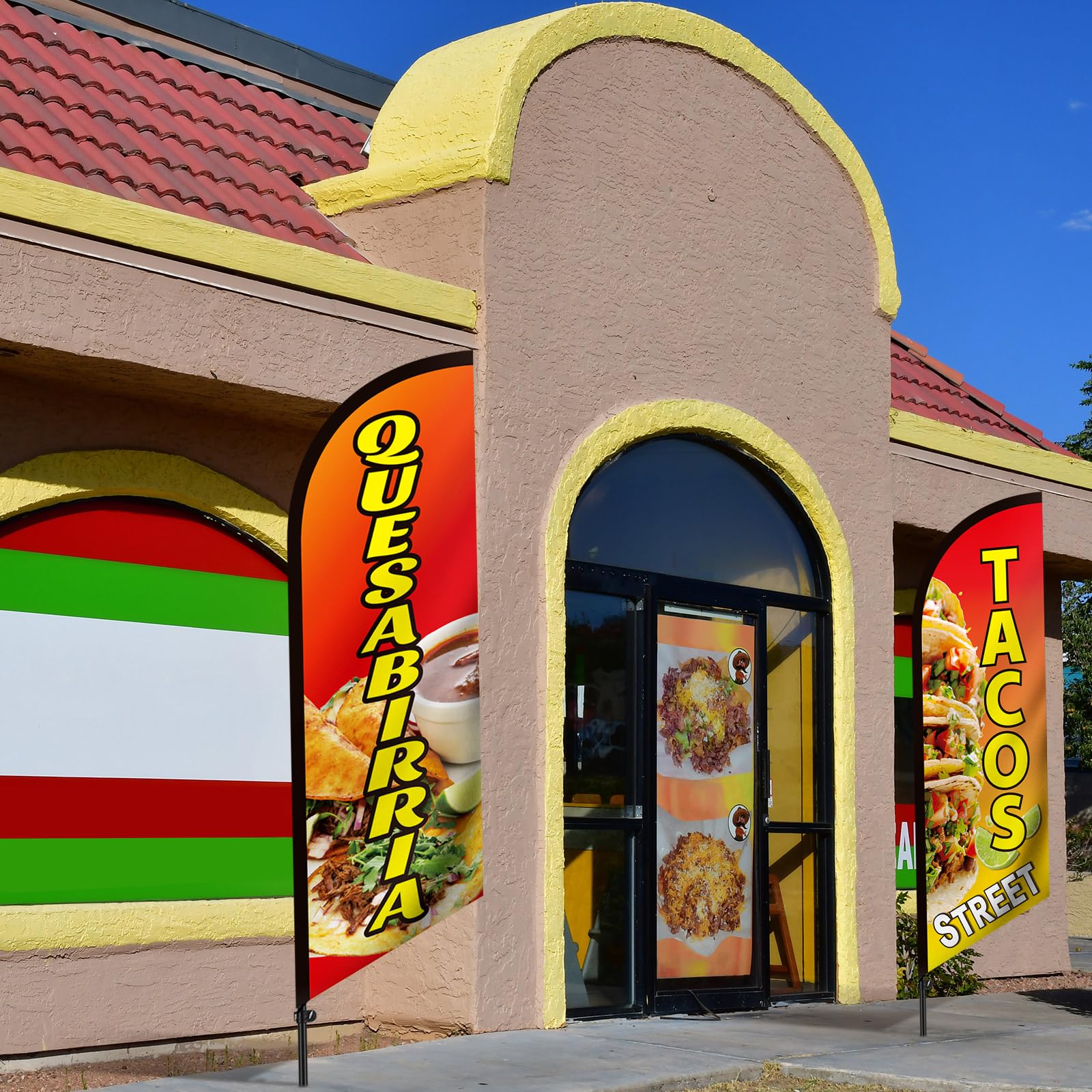 Hahafelt close-up of taco artwork and lettering to entice diners