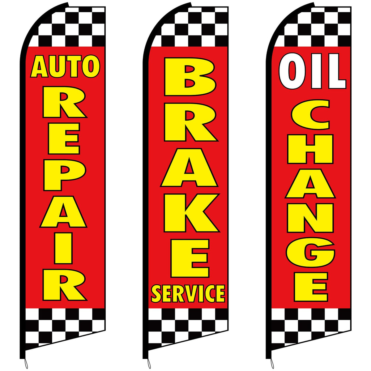 Hahafelt three-flag front view boosting shop visibility
