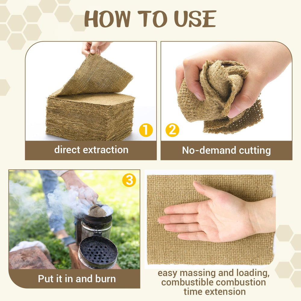 Hahafelt product label close-up highlighting weight and natural burlap composition