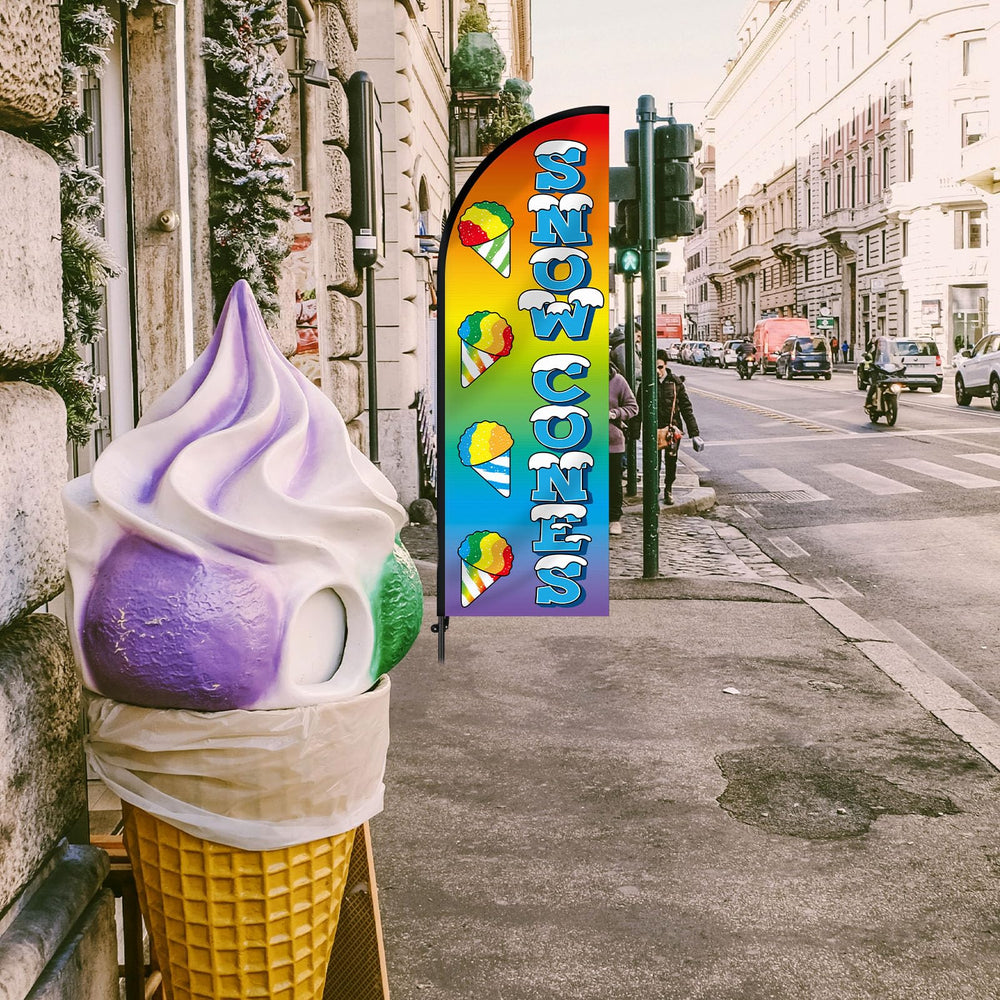 Hahafelt lifestyle street-front display attracting customers to a summer stand