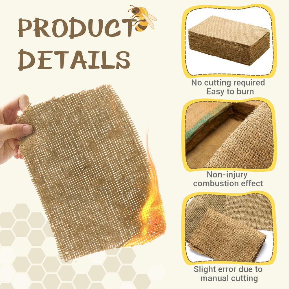 Hahafelt burlap piece beside ruler showing size for precise fuel control