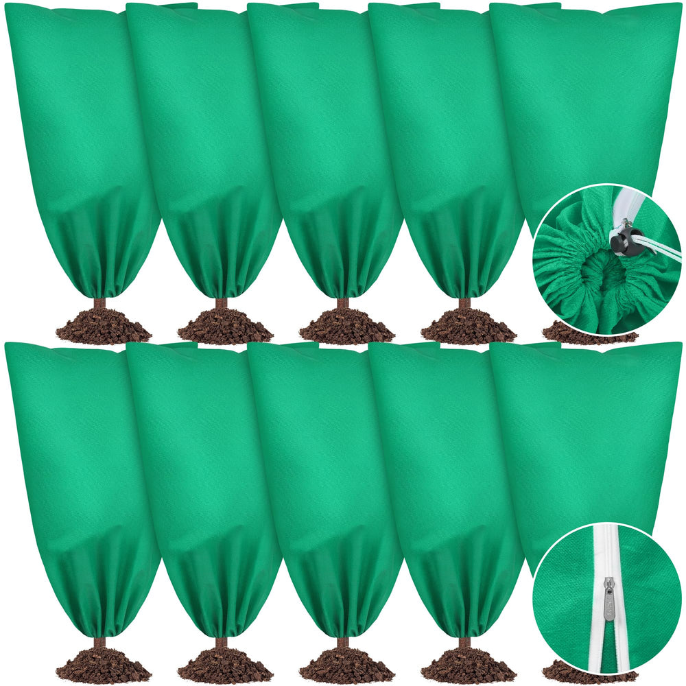 Hahood front view of ten packed plant covers showing quantity benefit