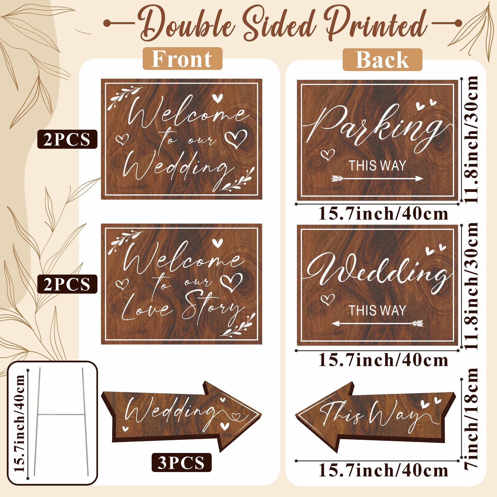 Haiddle close-up of wood-grain print detail enhancing rustic wedding styling