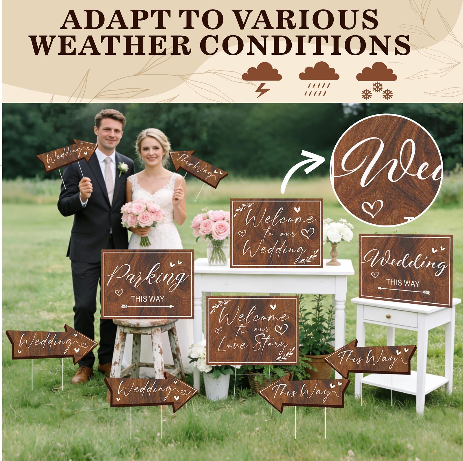 Haiddle welcome sign on reception table adding clear entry identification