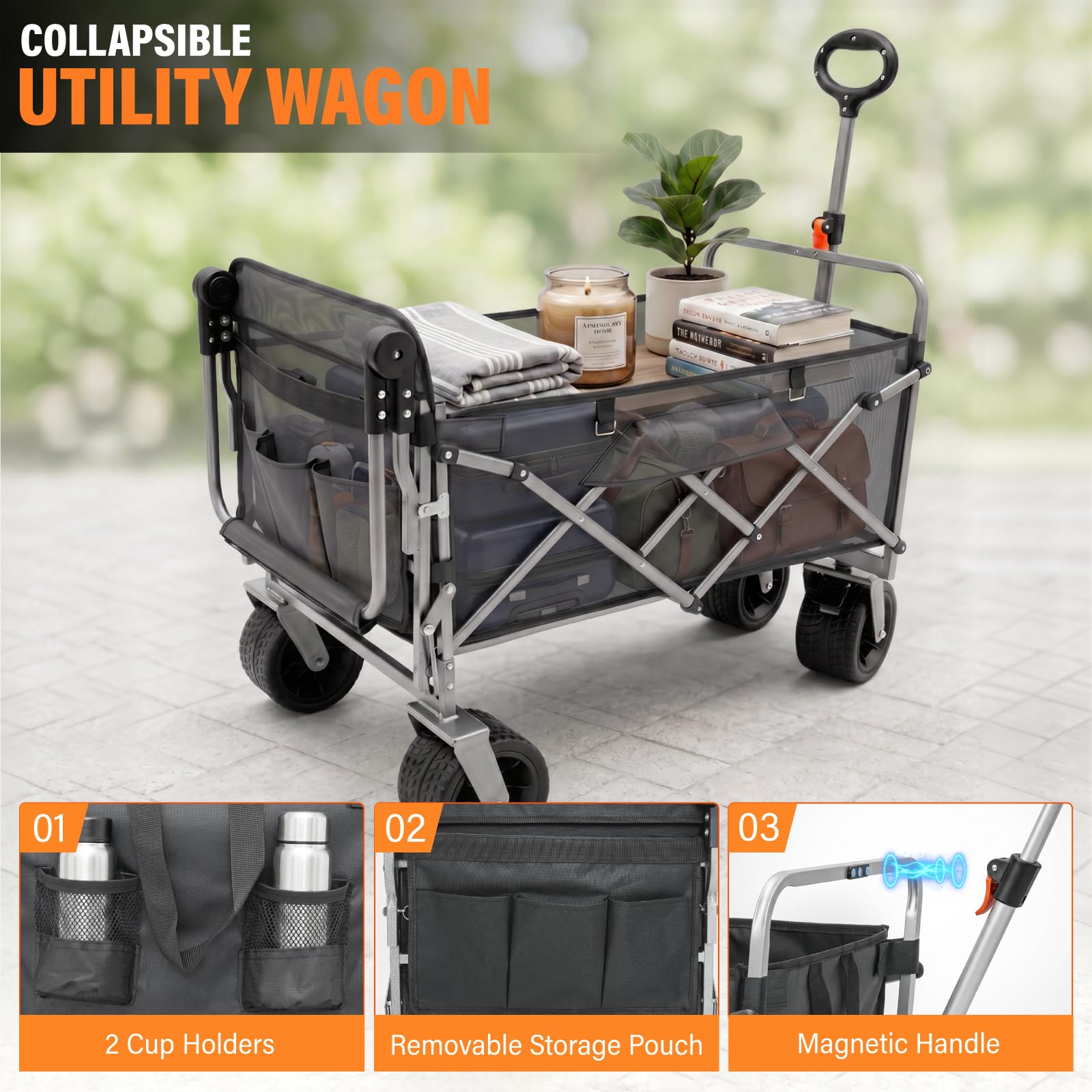 HAIGE family at beach with wagon loaded showing versatile outdoor use