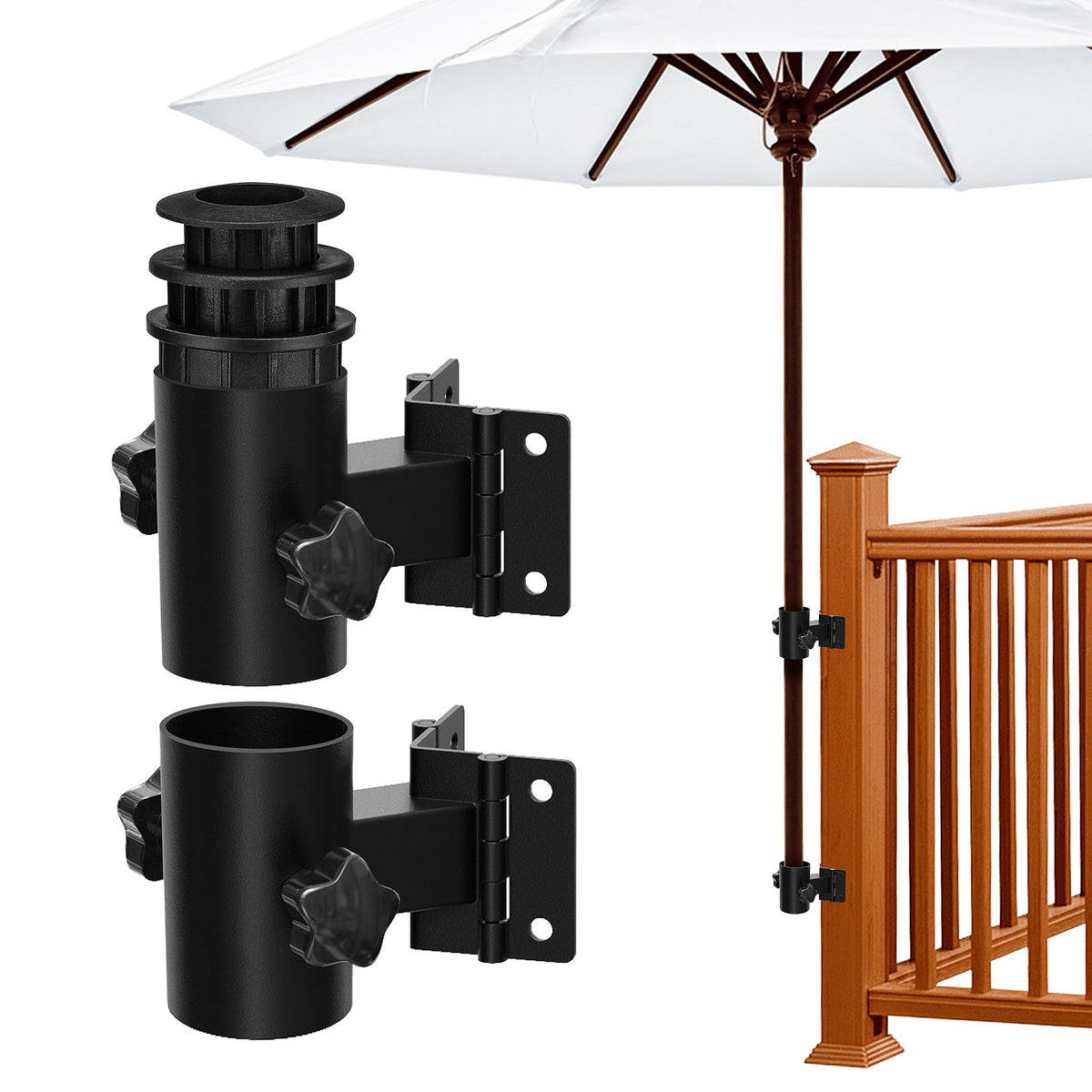 HAINAWANG front-mounted clamp on railing showing stable space-saving support